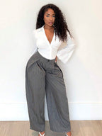 Oliva | Oversized Low Rise Grey Pants