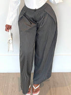 Oliva | Oversized Low Rise Grey Pants