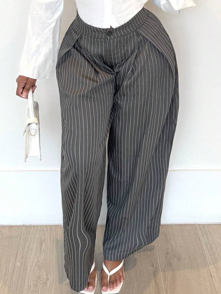 Oliva | Oversized Low Rise Grey Pants