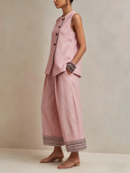 Elodie | Linen-Blend Vest & Culotte Set for Women